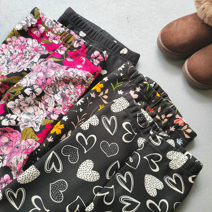 Plus Velvet Printed Kids Girls Winter Leggings childrensterritory