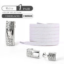 Colorful 1Pair Elastic Lace Shoelaces with Diamond Buckle childrensterritory