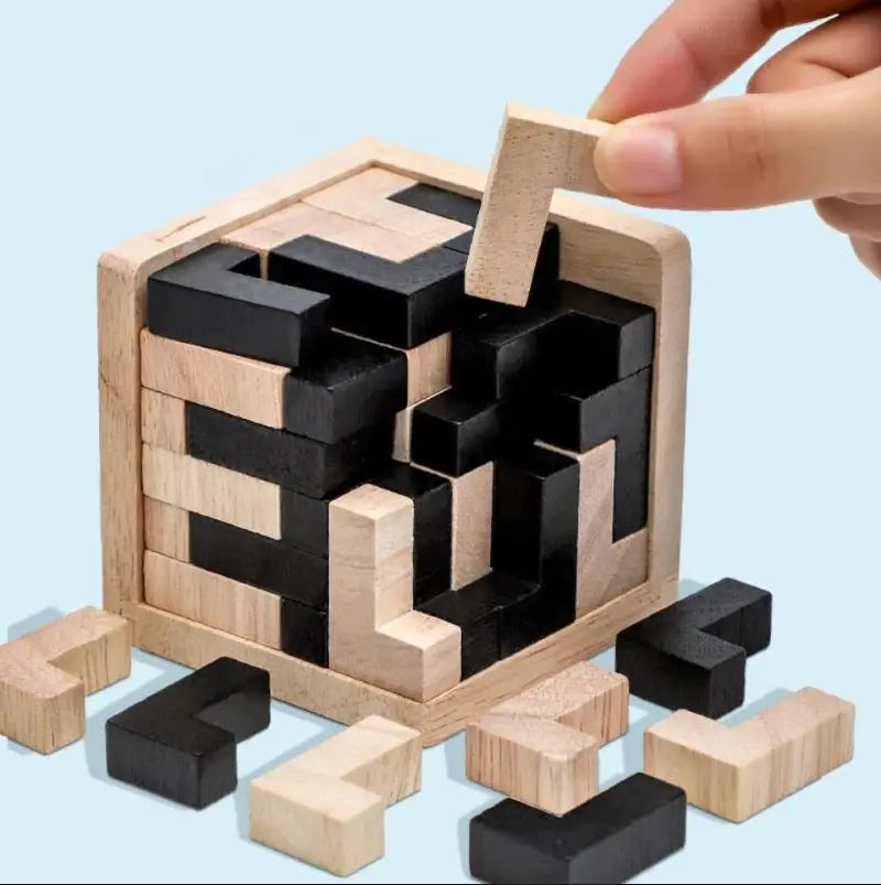 3D Luban Interlocking Cube Puzzle Wooden Toy Gift childrensterritory