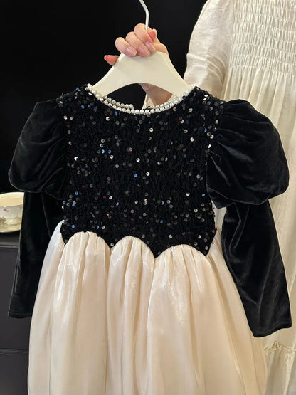 Casual Style Kids Girls Patchwork Princess Dress