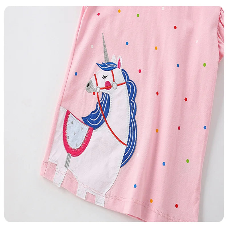 Little Girls Cartoon Rabbit Design Cotton Summer T-shirt