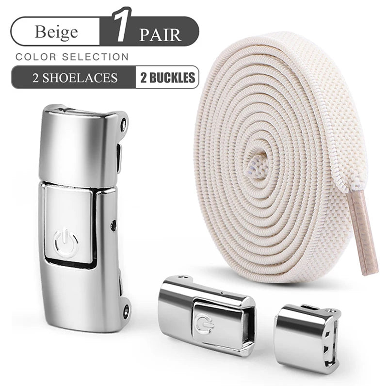 Kids 8mm Elastic Laces Press Lock Shoelaces for Shoes