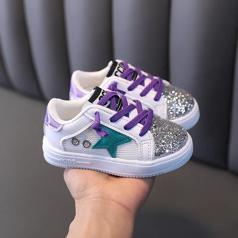 Kids Girls Soft Soled Casual Bling Sneakers/Shoe childrensterritory