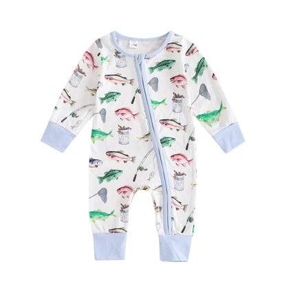 Baby Long Sleeve Printed Rompers for Spring