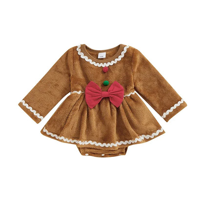 Baby Girls Bow Lace Design Winter Dresses