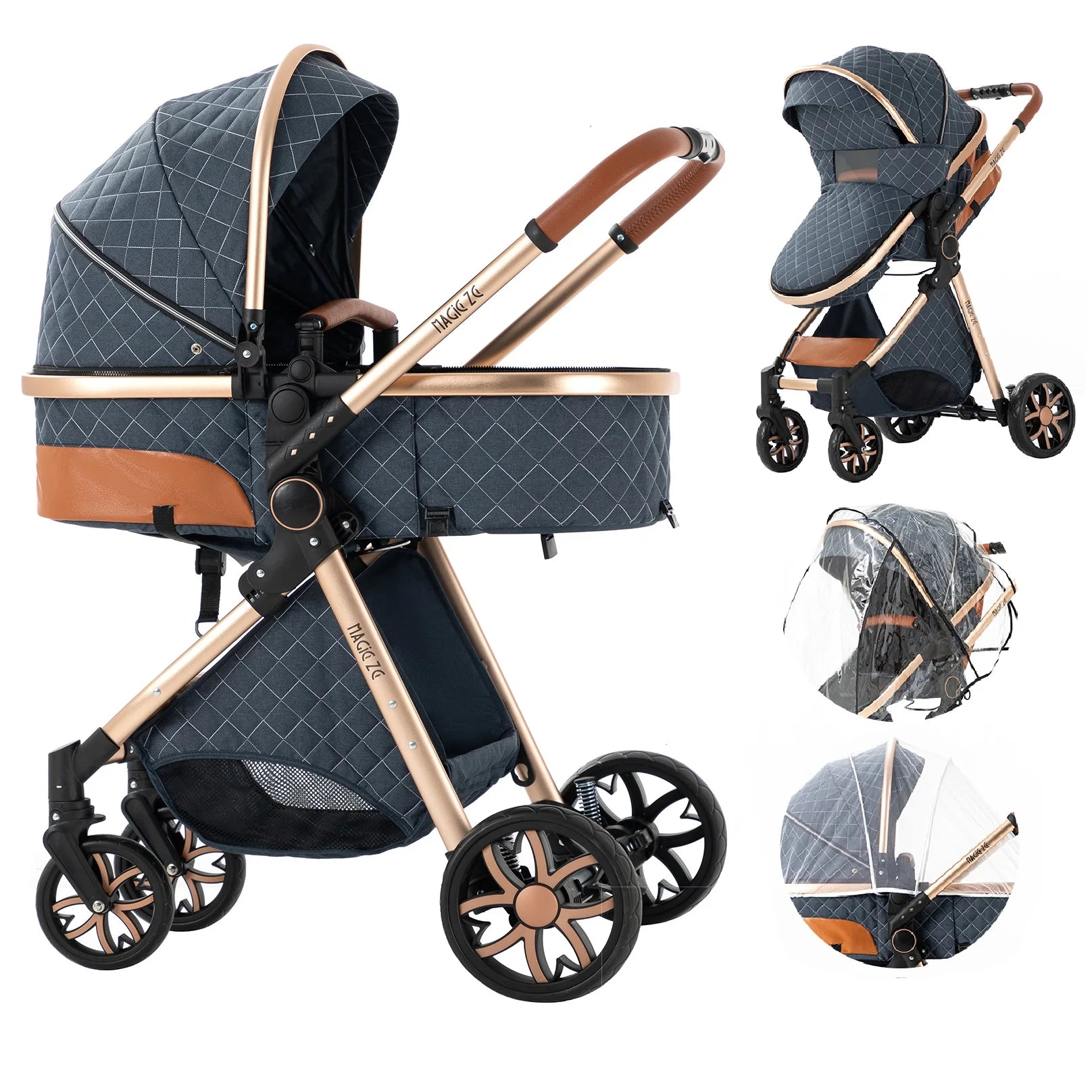 Luxury 2-in-1 Foldable High Landscape Baby Stroller