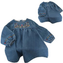 Little Girl Retro Style Embroidered Denim Fashionable Dress childrensterritory
