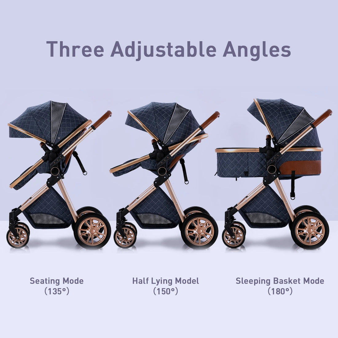 3 in 1 Portable High Landscape Luxury Baby Stroller