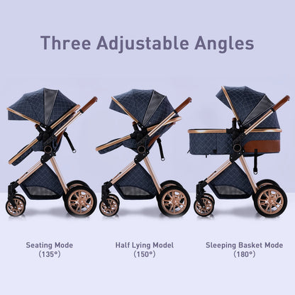 3 in 1 Portable High Landscape Luxury Baby Stroller