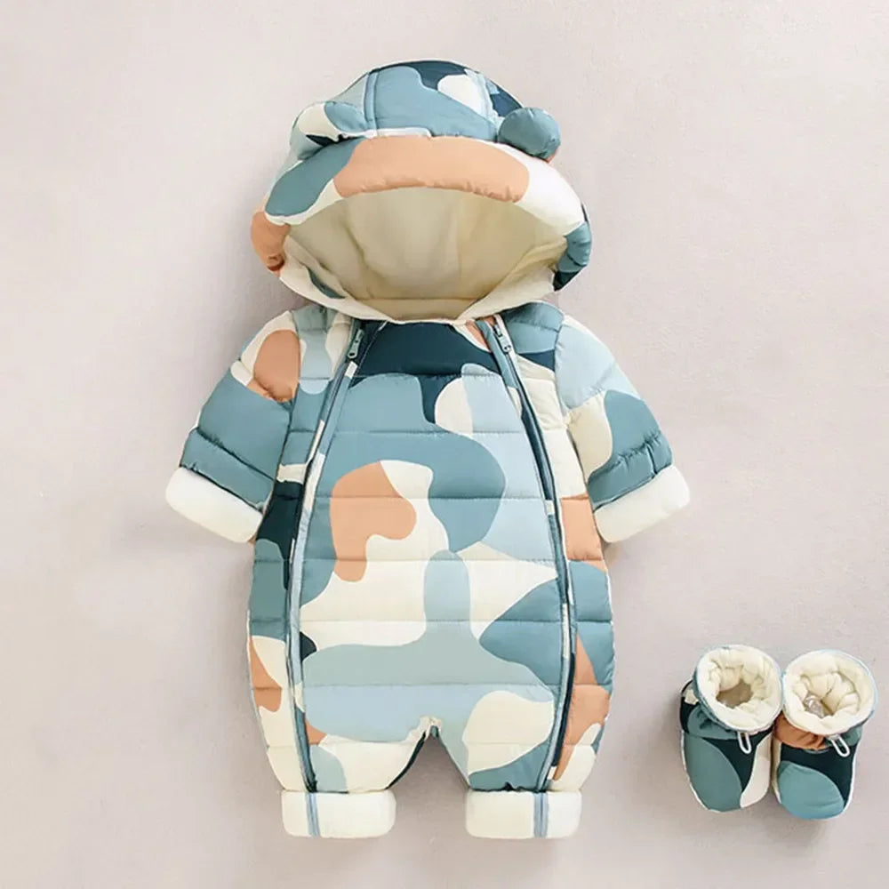 Newborn Thicken Hooded Autumn Winter Romper childrensterritory