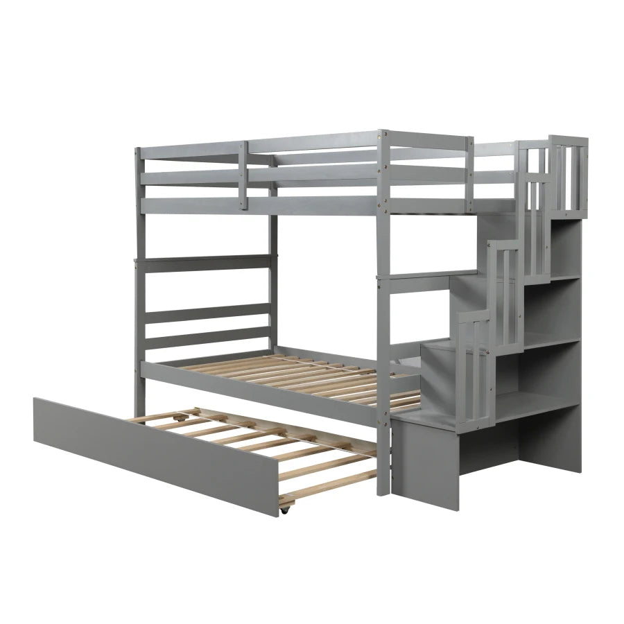 Twin over Bunk Beds with Twin Trundle &amp; Storage childrensterritory