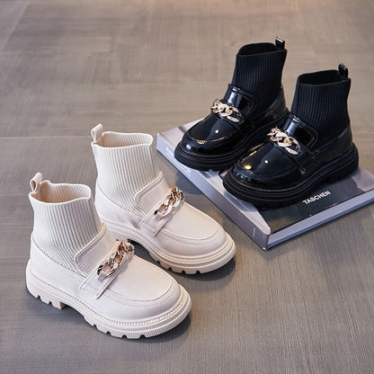 Flying Woven Soft Sole Princess Leather Boots for Kids Girls childrensterritory