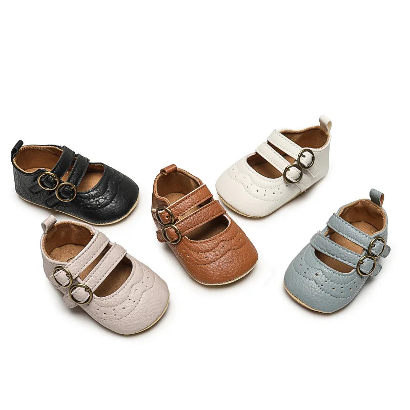Soft Soled Retro Style Anti-Slip Baby Girl Flat Shoes childrensterritory