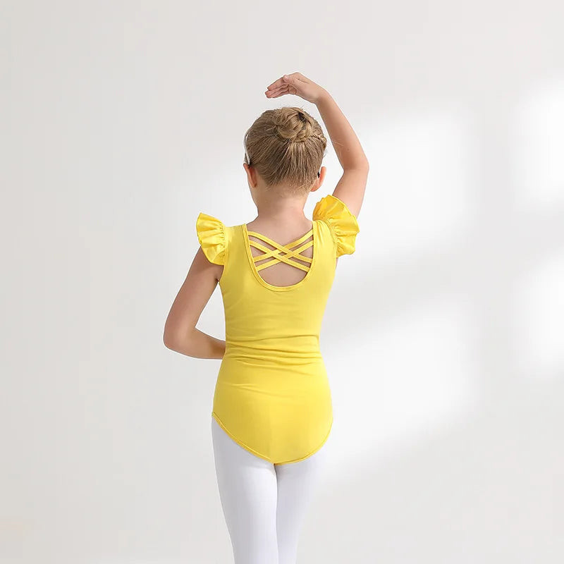 Kids' Girls' Designer Gymnastics Ballet Leotard with Tutu Skirt