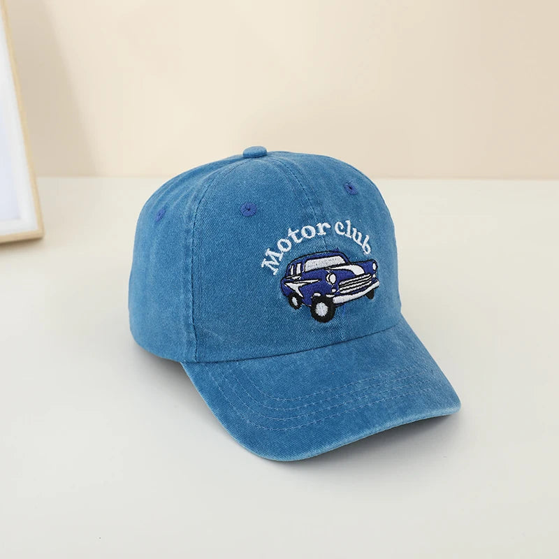 Motor Club Letter Embroidered Outdoor Kids Caps for Summer childrensterritory