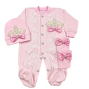 3pcs Pearly Crown Personalised Name Onesie for Newborn Babies childrensterritory