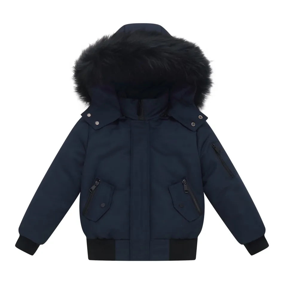 Kids' Long-Sleeved Stylish Warm Puffer Coat
