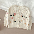 Baby Girl Flower Embroidered Knitted Cardigans childrensterritory