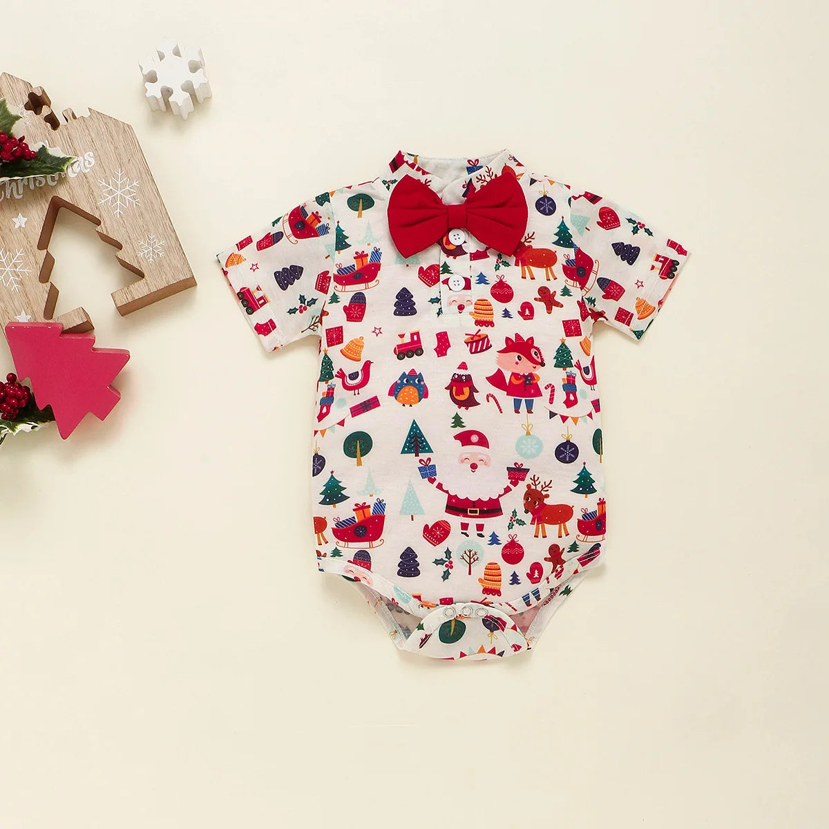 Baby Kids Short Sleeves Christmas Outfit childrensterritory