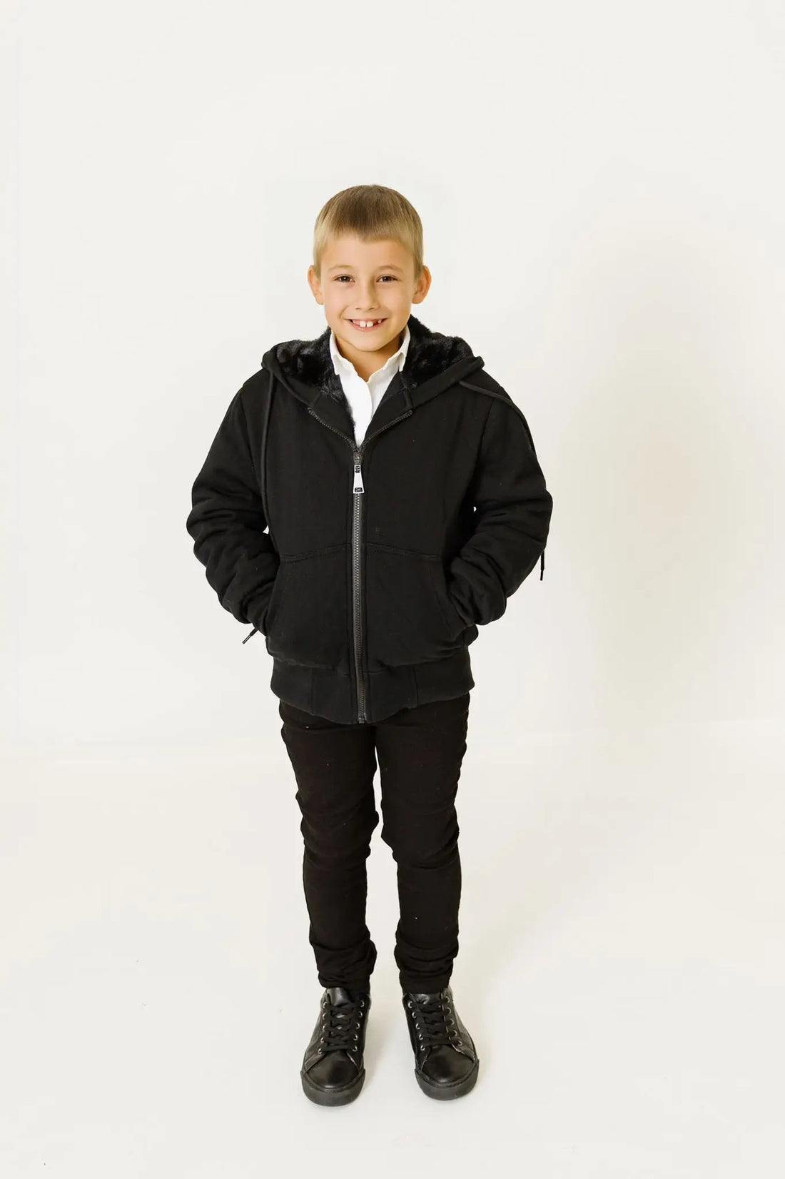 Two Layer Thick Warm Fur Winter Hoodie for Teen Boys childrensterritory