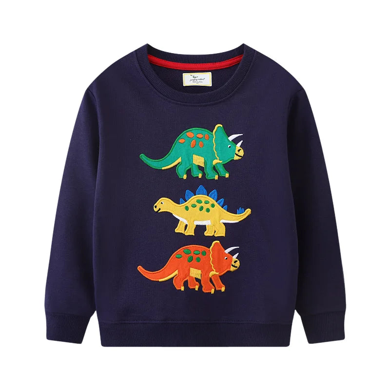 Boys Cartoon Dinosaurs Print Sweatshirts