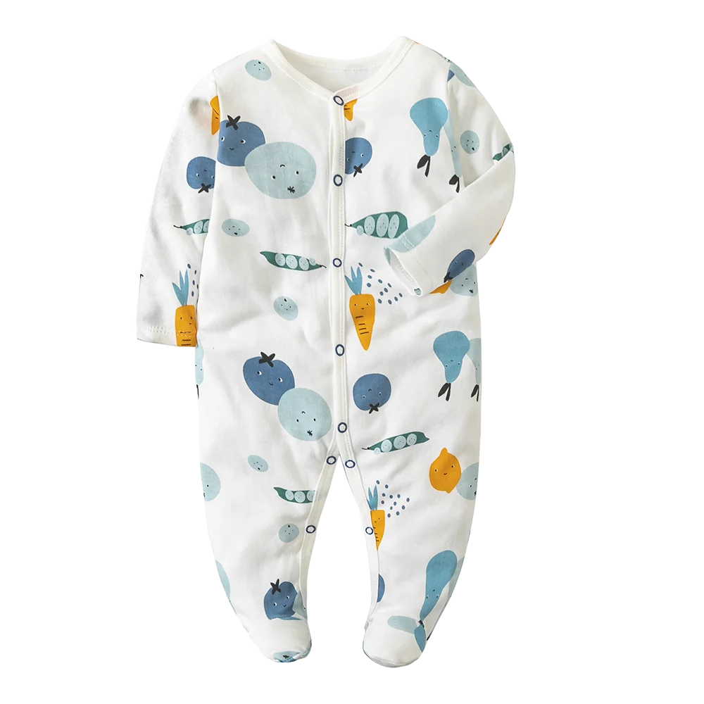 Soft Cotton Warm Printed Baby Overall Zipper Rompers