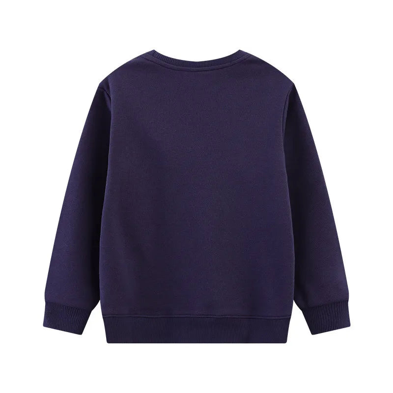 Kids Girls Cartoon Applique Warm Sweatshirts childrensterritory