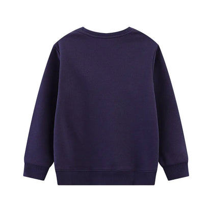 Kids Girls Cartoon Applique Warm Sweatshirts childrensterritory