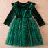 Kids Girl Star Sequin Mesh Winter Party Dresses childrensterritory