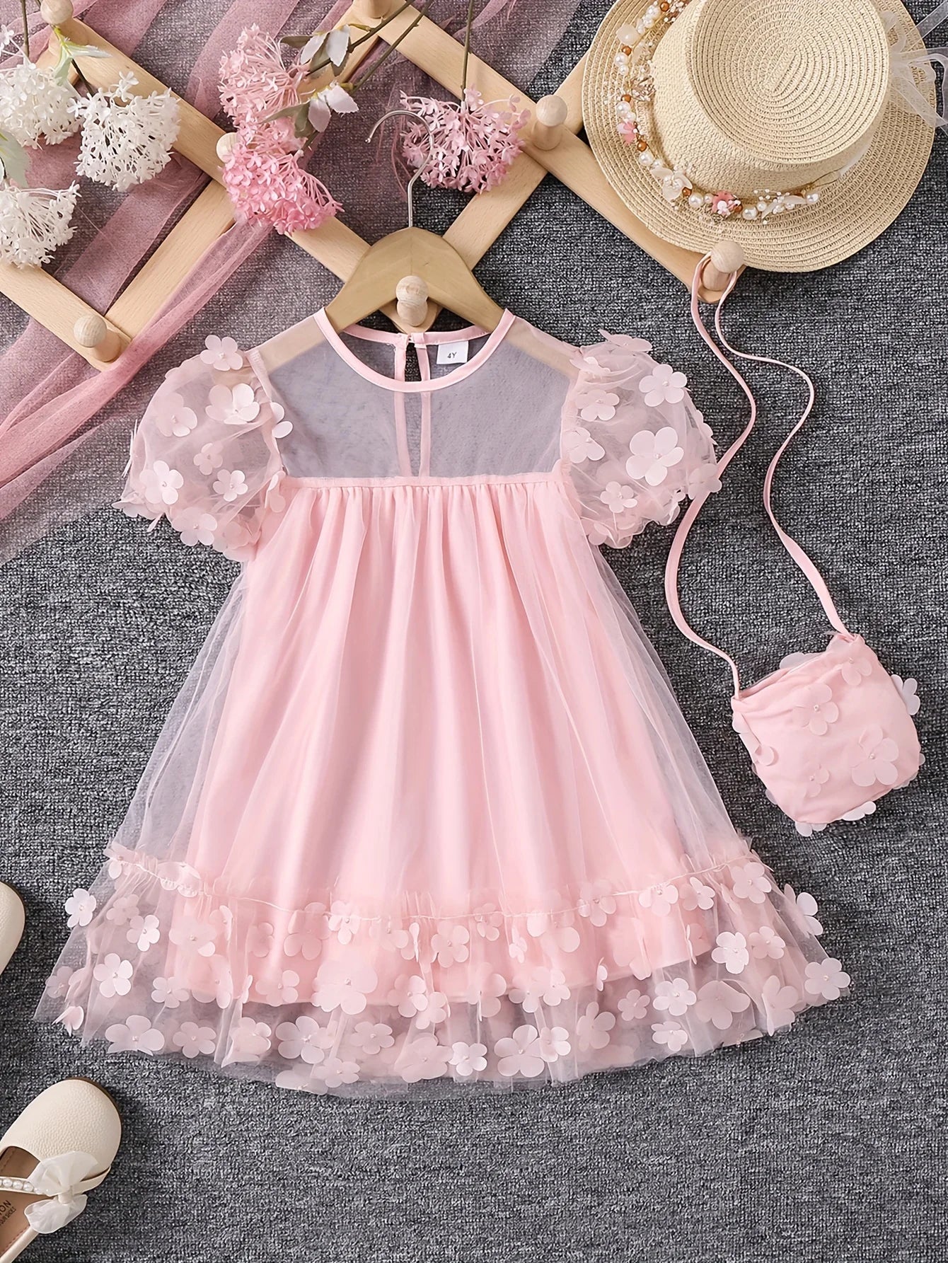 white christmas dresses Baby Girls Heart Shape Ruffle Square Neck Long Sleeved Black Princess –  MyKids-USA® main image 0
