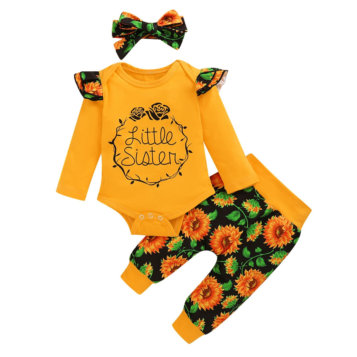 Baby Girl Printed 3 Pieces Outfits New Born Clothes Set childrensterritory