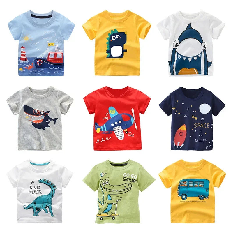 Cartoon Design Soft Cotton Summer Tees/T-shirts for Kids childrensterritory