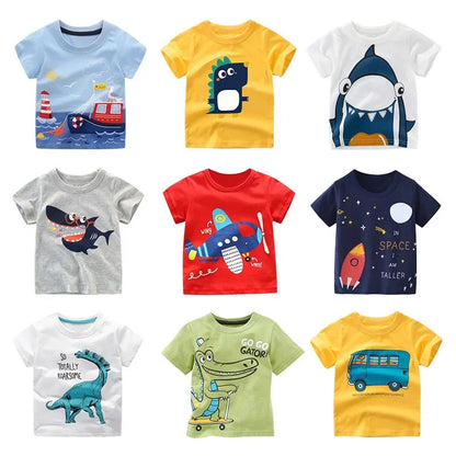Cartoon Design Soft Cotton Summer Tees/T-shirts for Kids childrensterritory