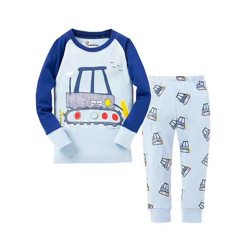 Long-Sleeved Cartoon Print Autumn Kids Clothing Set