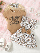 Girl Letter Embroidery Design Short Sleeve Jumpsuit childrensterritory