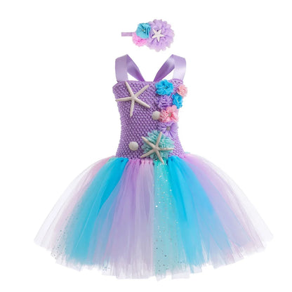 Girls Mermaid Style Tutu Princess Birthday/Halloween Party Dresses childrensterritory