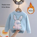 Kids Girls Cartoon Rabbit Design Fall Winter Pullover childrensterritory