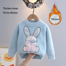 Kids Girls Cartoon Rabbit Design Fall Winter Pullover childrensterritory