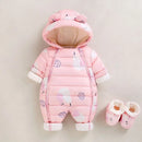 Newborn Thicken Hooded Autumn Winter Romper childrensterritory