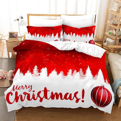 Snowflake Bells Pattern Christmas Duvet Cover Set for Kids Bed childrensterritory