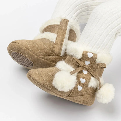 Pompom Design Warm Snow Boots in 4-Colors for Infants childrensterritory