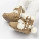 Pompom Design Warm Snow Boots in 4-Colors for Infants childrensterritory