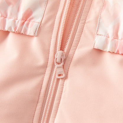 Heart Print Kids Girls Casual Padding Snow Jacket childrensterritory