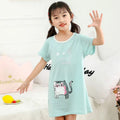 Kids Girls Unicorn Cartoon Design Soft Cotton Long Night Dresses