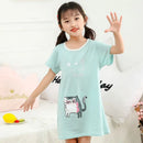 Kids Girls Unicorn Cartoon Design Soft Cotton Long Night Dresses