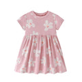Kids Girls Soft Cotton Cartoon Print Summer Casual Dress