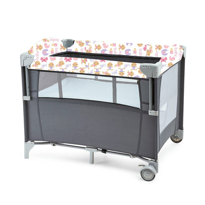 Baby Bedside Bassinet with Wheels and Storage Basket