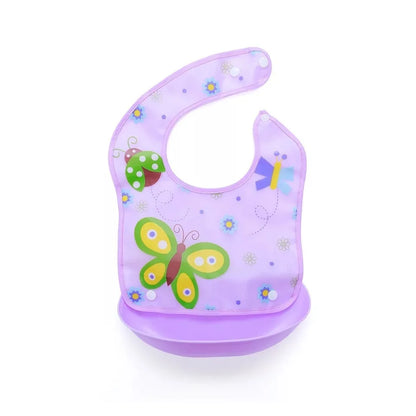 Soft Waterproof Cartoon Printed Adjustable Baby Bibs