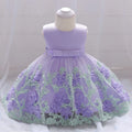 Sleeveless Flower Print Party Dresses For Girls