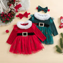 Baby Girls Christmas 2 Piece Dress & Bow Headband childrensterritory